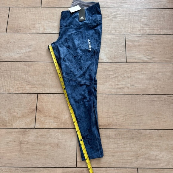 ADIDAS TERREX Skinny Workout Leggings Pants Multi in Navy Dusty Blue Size 2XL - Picture 9 of 12